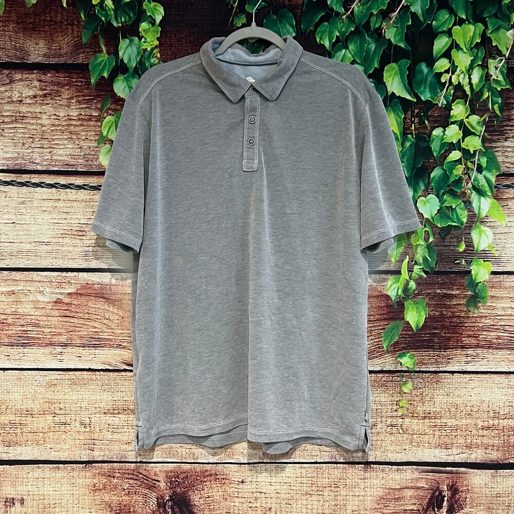 Tommy Bahama Gray Polo Beach Lightweight Summer XL Textured Short Sleeve